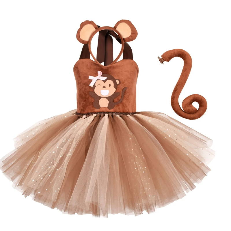 Baby Clothing Dresser - Brown Monkey Tutu Dress for Baby