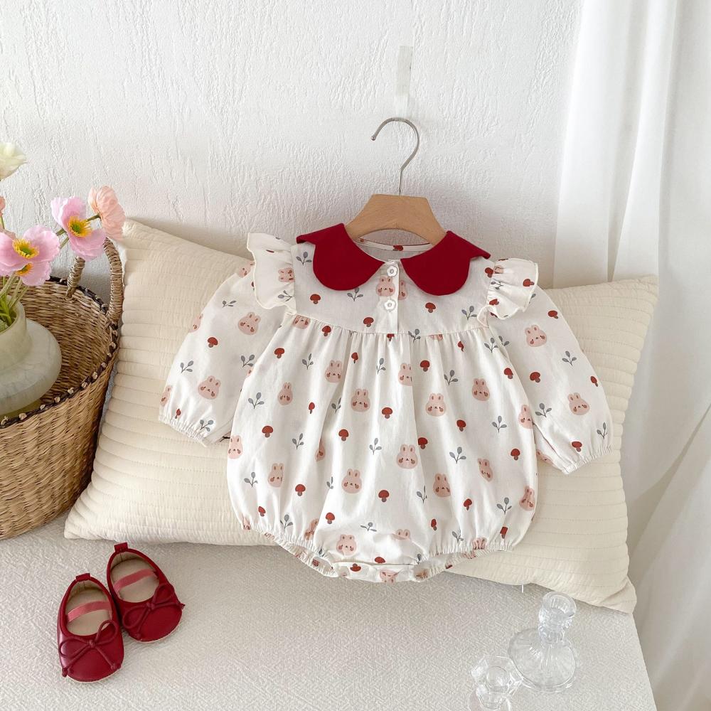 Cute Rabbit Printed Baby Jumps - مراجعة Baby Clothing Quality وسعره