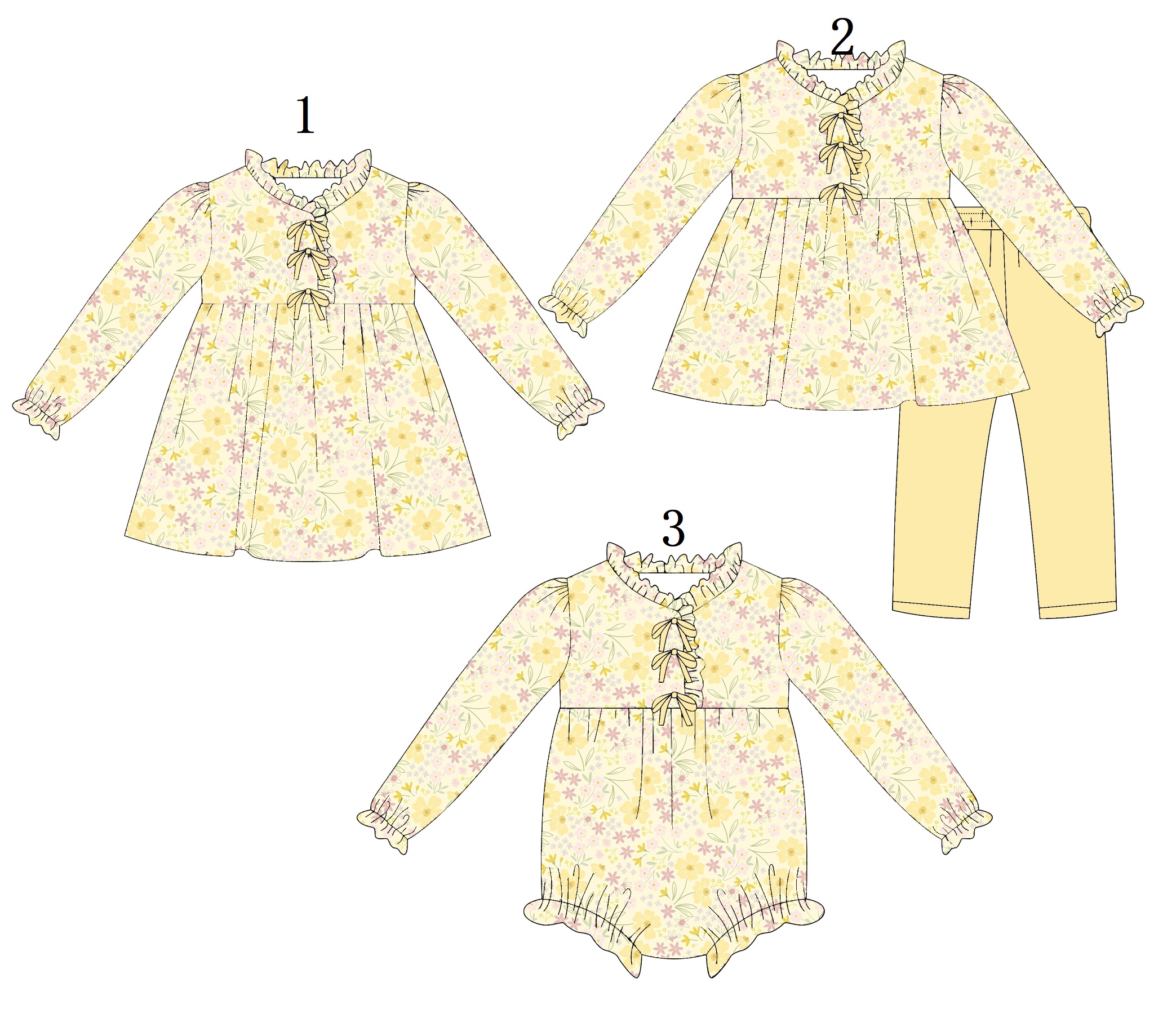 High Quality Yellow Floral Pri - مراجعة Baby Clothing Quality وسعره