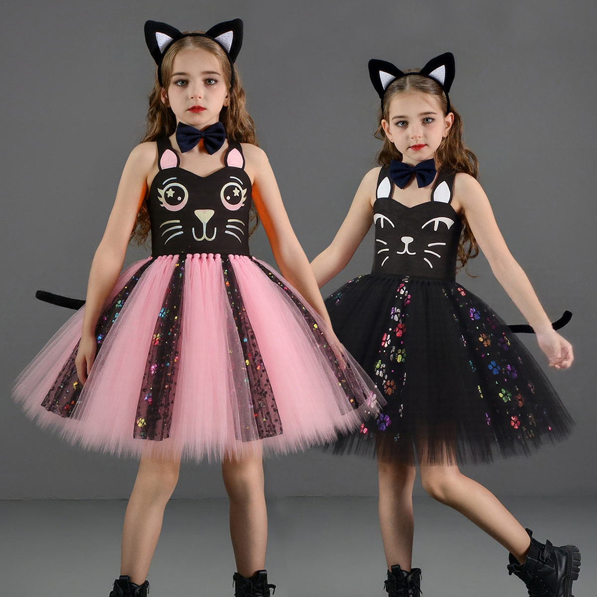 Pink Black Cat Tutu Dress for  - مراجعة Baby Clothing Dresser وسعره