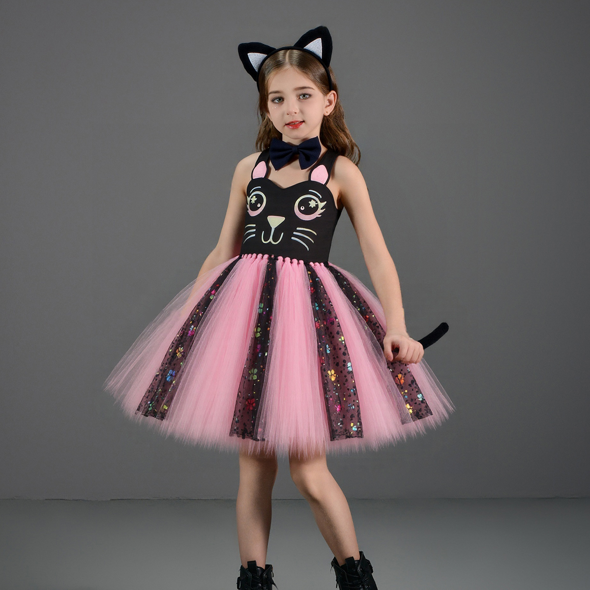 Pink Black Cat Tutu Dress for  - مراجعة Baby Clothing Dresser وسعره