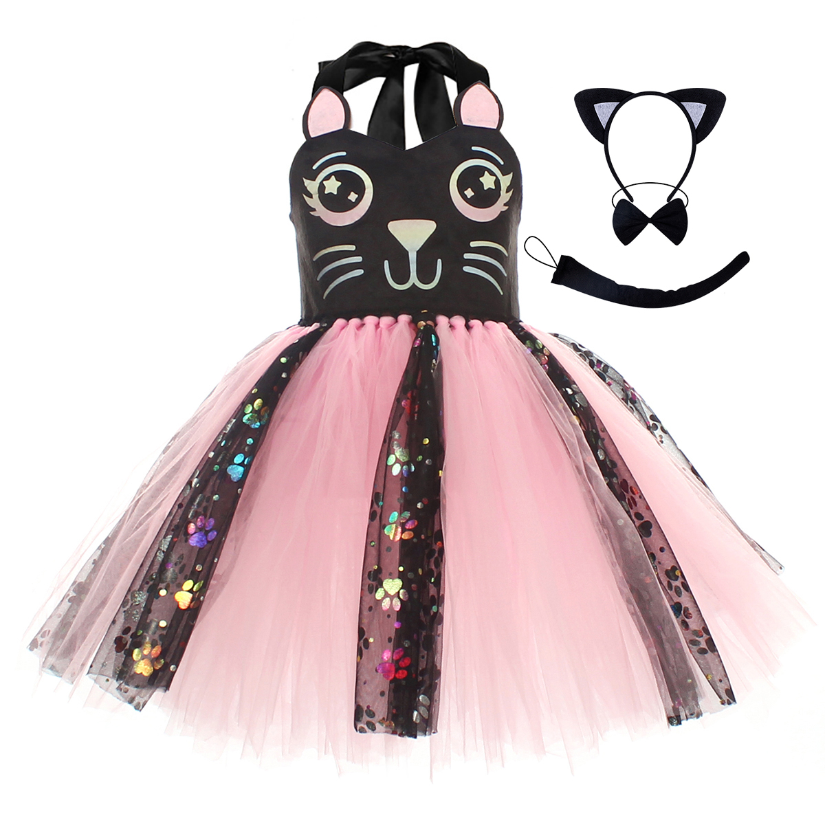 Pink Black Cat Tutu Dress for  - مراجعة Baby Clothing Dresser وسعره
