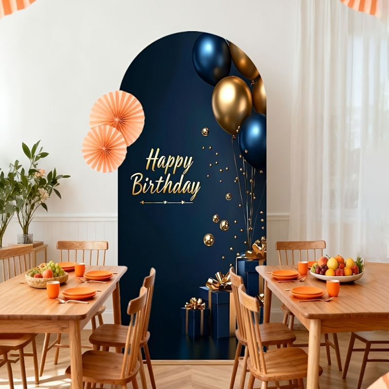 VIKAMA Blue Gold Arch Backdrop - مراجعة Baby Zebra Clothing وسعره