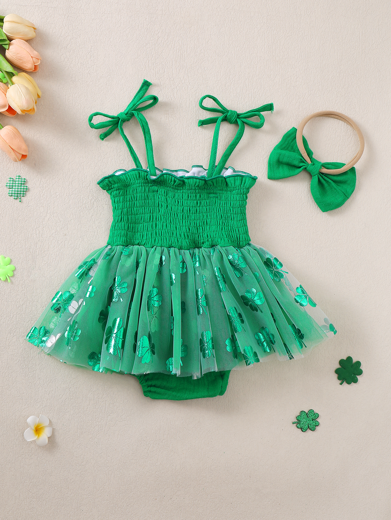 Green Four-leaf Clover Pattern - مراجعة Baby Clothing Knitting Patterns وسعره